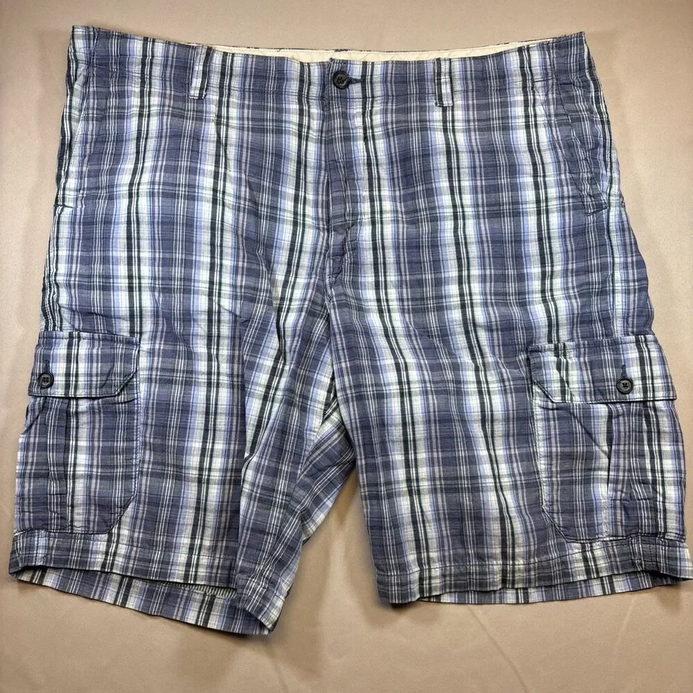 Tommy Bahama Relax‎ Chino Shorts Mens 42 Blue Check Plaid Cotton Casual 10”